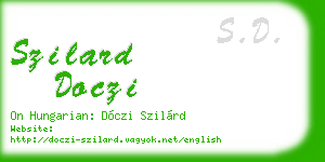 szilard doczi business card